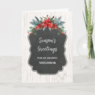 Carte Fleurs rustiques Voisin Noël
