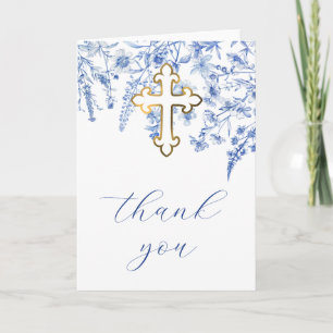 Carte Fleurs sauvages bleues françaises Merci religieux