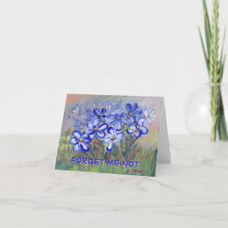 Carte Fleurs sauvages bleus dans un champ de peinture d'