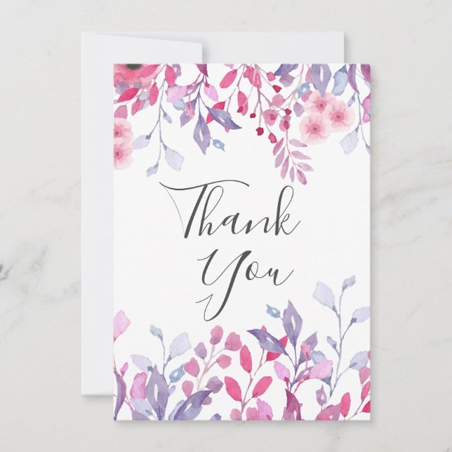 Carte Fleurs sauvages de campagne violettes (Devant)