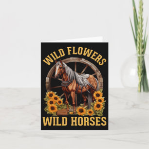 Carte Fleurs sauvages du Sud rétro Chevaux sauvages1