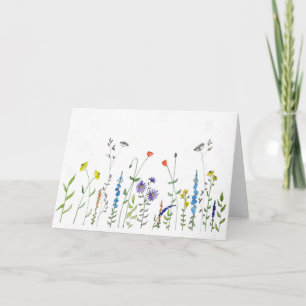 Carte Fleurs sauvages en aquarelles