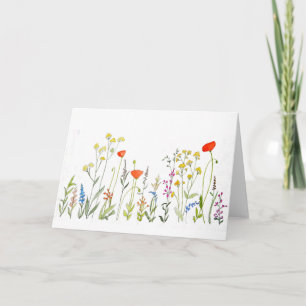 Carte Fleurs sauvages en aquarelles