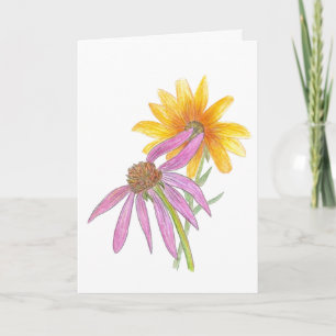 Carte Fleurs sauvages, intérieur vide