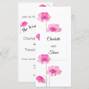 Carte Fleurs sauvages roses Art aquarelle
