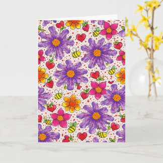 Carte Fleurs Sauvages Vibrantes