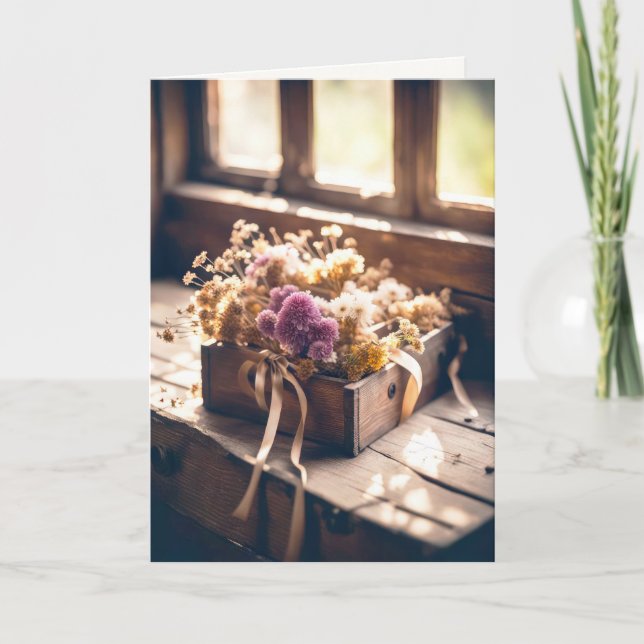 Carte Fleurs séchées En Boîte Pour Sympathie (Devant)