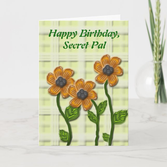 Carte Fleurs Secret Pal Anniversaire (Devant)