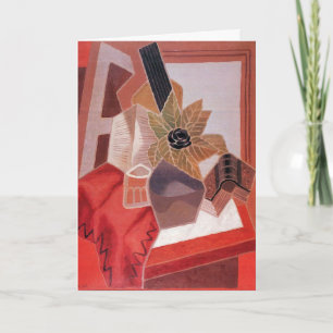 Carte Fleurs sur une table par Juan Gris, cubisme vintag