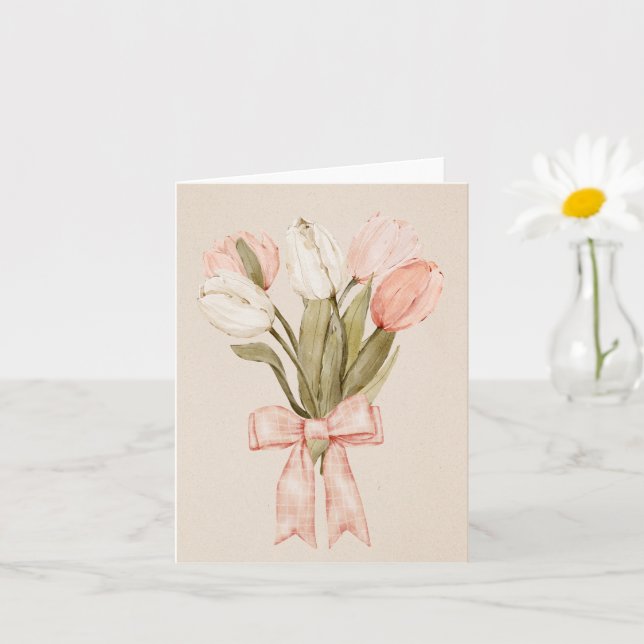 Carte Fleurs tulipes pastel (Petite plante)