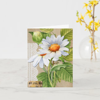 Carte Fleurs Vintage Anniversaire