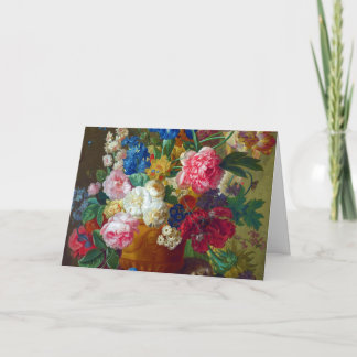 Carte Fleurs Vintages colorées Peinture