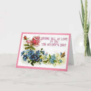 Carte Fleurs vintages de jour de mères