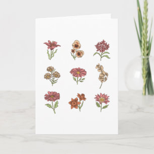 Carte Fleurs Vintages fleurs sauvages Botanique