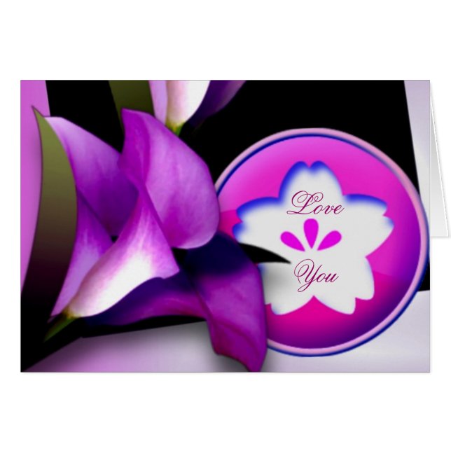 Carte Fleurs violettes (Devant horizontal)