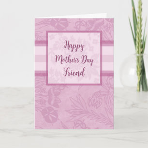 Carte Fleurs violettes Ami Bonne fête des mères
