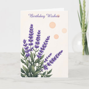 Carte Fleurs violettes Anniversaire