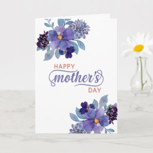 Carte Fleurs violettes aquarelles personnalisées pour la