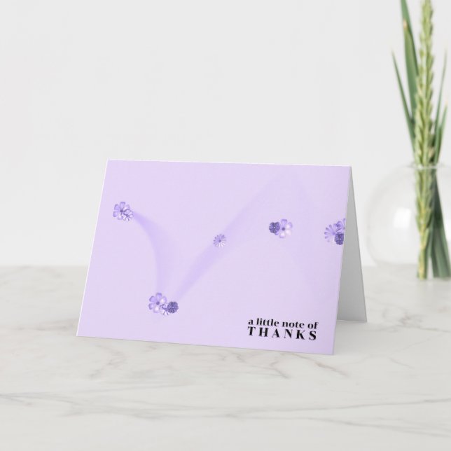 Carte Fleurs Violettes Clairsemées Merci (Devant)