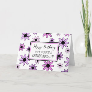 Carte Fleurs violettes Grandgirl Anniversaire