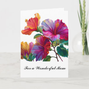 Carte Fleurs Violettes Jolies Fleur Mère Fête