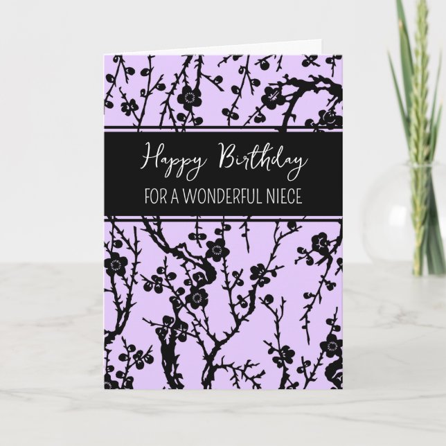 Carte Fleurs violettes nièce Anniversaire (Devant)