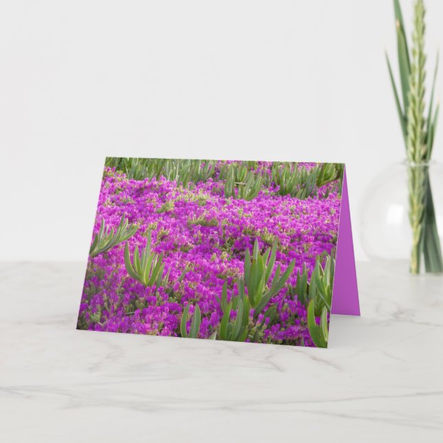 Carte Fleurs violettes Plantes de glace, Floral, Voeux v (Devant)