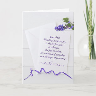 Carte Fleurs violettes pour le 68e anniversaire de maria