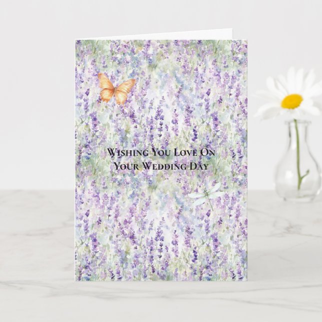 Carte Fleurs Violettes Romantiques Assez Mariage (Petite plante)