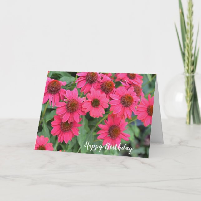 Carte Fleurs violettes roses Anniversaire (Devant)