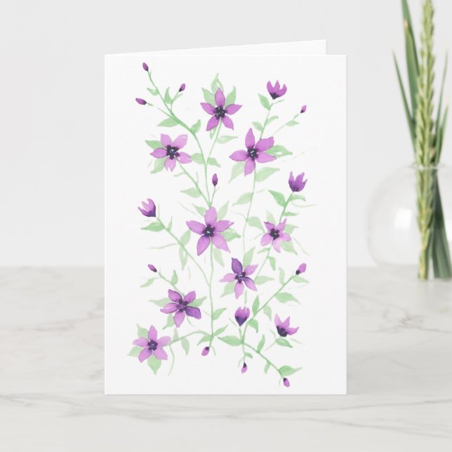 Carte Fleurs violettes sur la vigne (Devant)