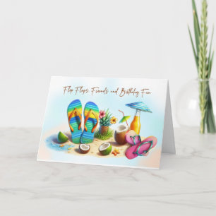 Carte Flip Flop Anniversaire Amusement pour Ami sur la p