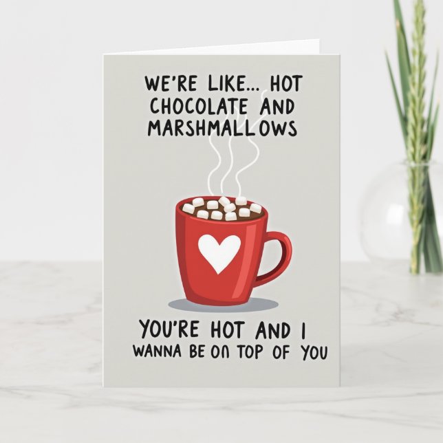 Carte Flirteuse Marshmallow Chocolat Chaud (Devant)