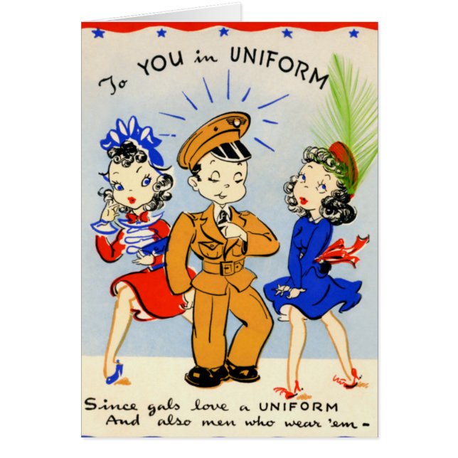 Carte Flirty drôle de cru de soldat (Devant)