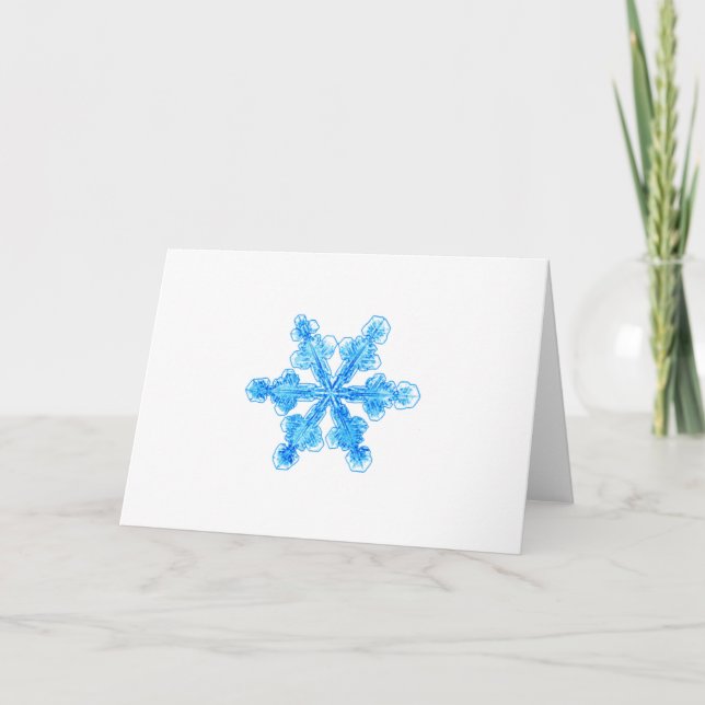 Carte Flocon de neige d'hiver bleu (Devant)