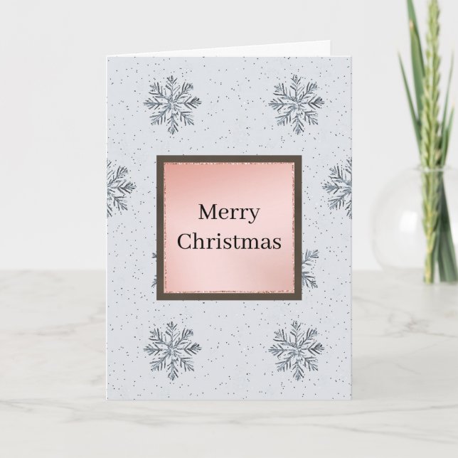 Carte Flocons de neige Noël Glitz argenté (Devant)