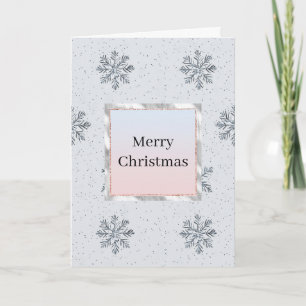 Carte Flocons de neige pailletés argentés Noël ombré