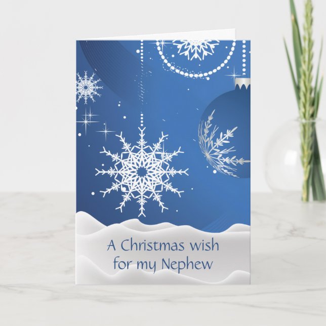 Carte Flocons de Noël pour Neveu (Devant)