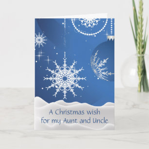 Carte Flocons de Noël pour Tante et Oncle