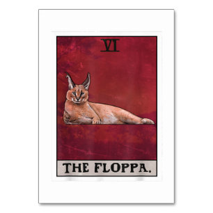 Carte Floppa Caracal Cat Tarot Mème Drôle