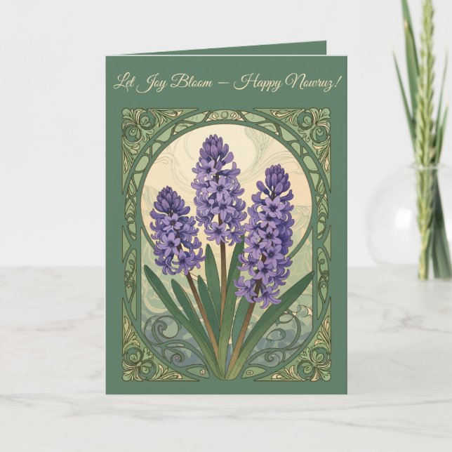 Carte Floraison de jacinthe violette Sonbol Nowruz (Devant)