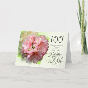 Carte Floral 100th Birthday Félicitations Card