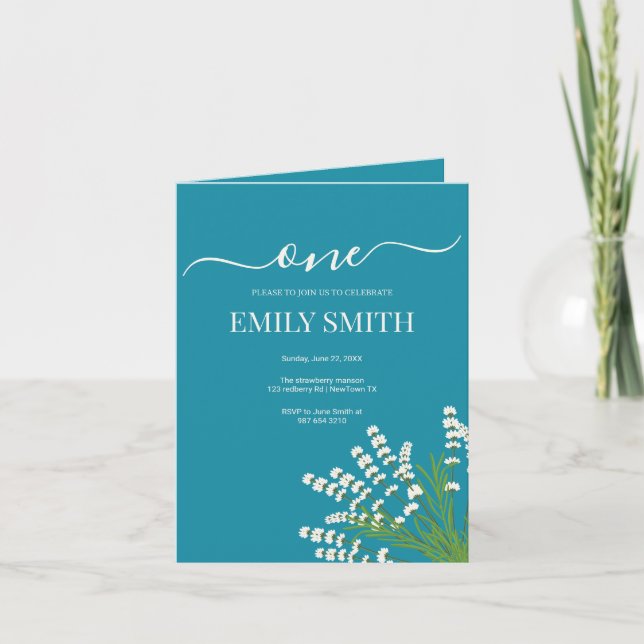 Carte Floral 1er anniversaire (Devant)