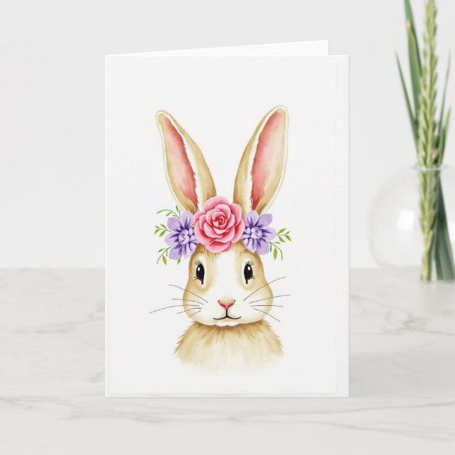 Carte Floral Animal Watercolor Art Card (Devant)