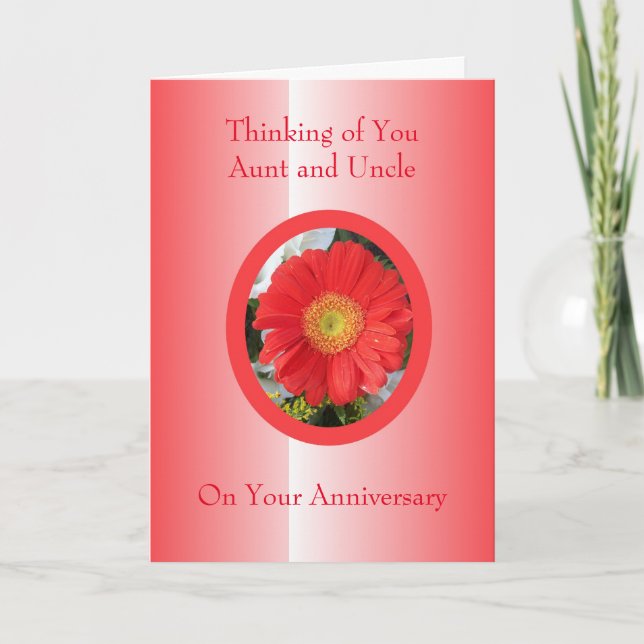 Carte Floral Aunt Uncle Personalised Wedding Anniversary (Devant)