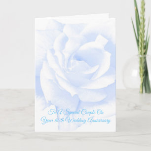 Carte Floral bleu - 60e anniversaire Mariage personnalis