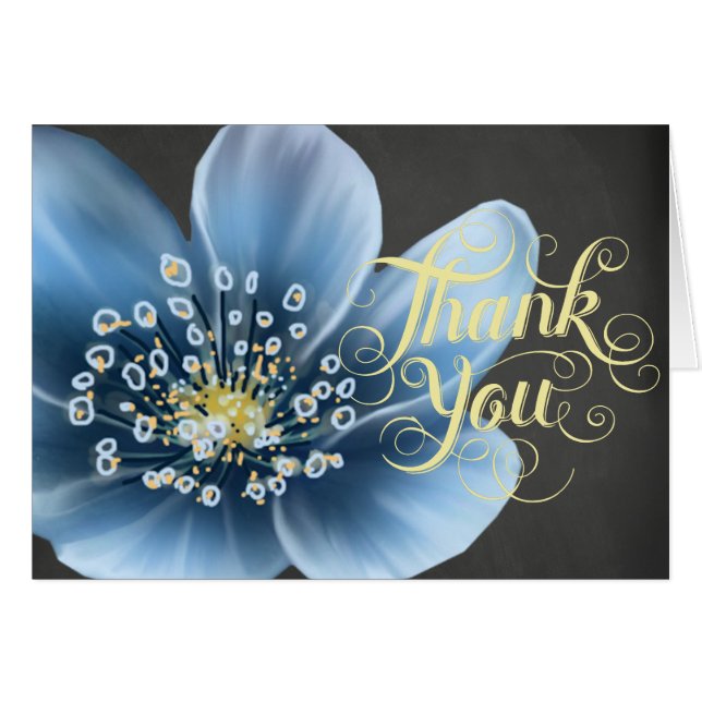 Carte Floral Bleu Toutes les occasions (Devant horizontal)