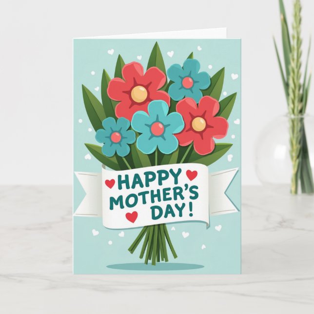 Carte Floral Bouquet Celebration Card (Devant)