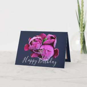 Carte Floral Bouquet Pink Peonies Fleur Fille Anniversai