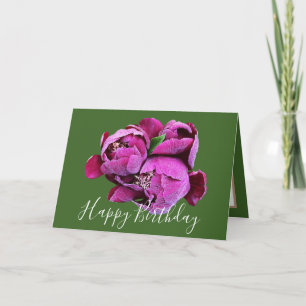 Carte Floral Bouquet Pink Peonies Fleur Fille Anniversai